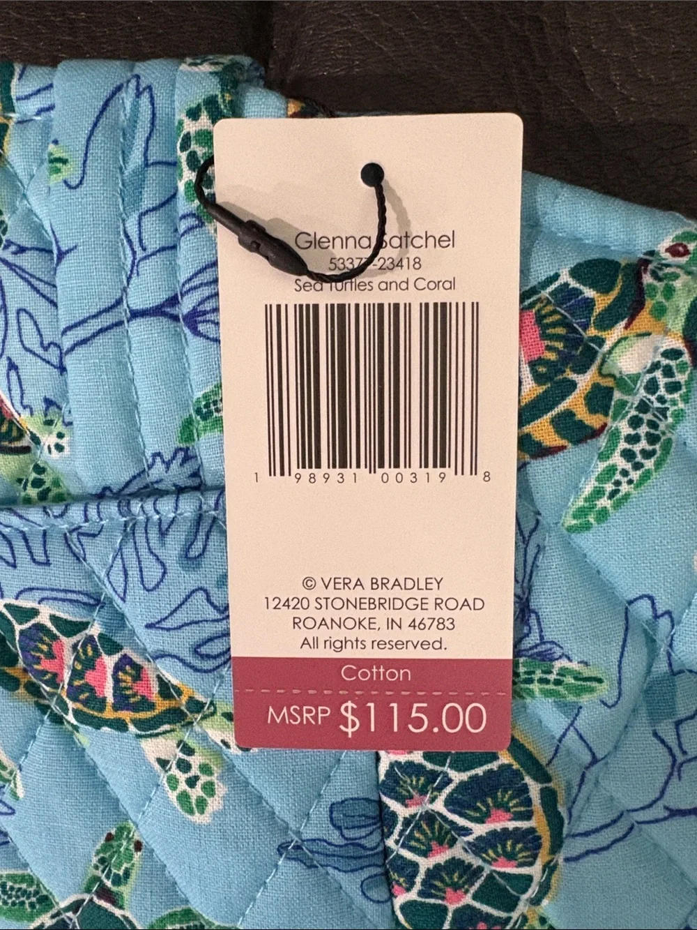 Vera Bradley Glenna satchel in sea turtles and coral